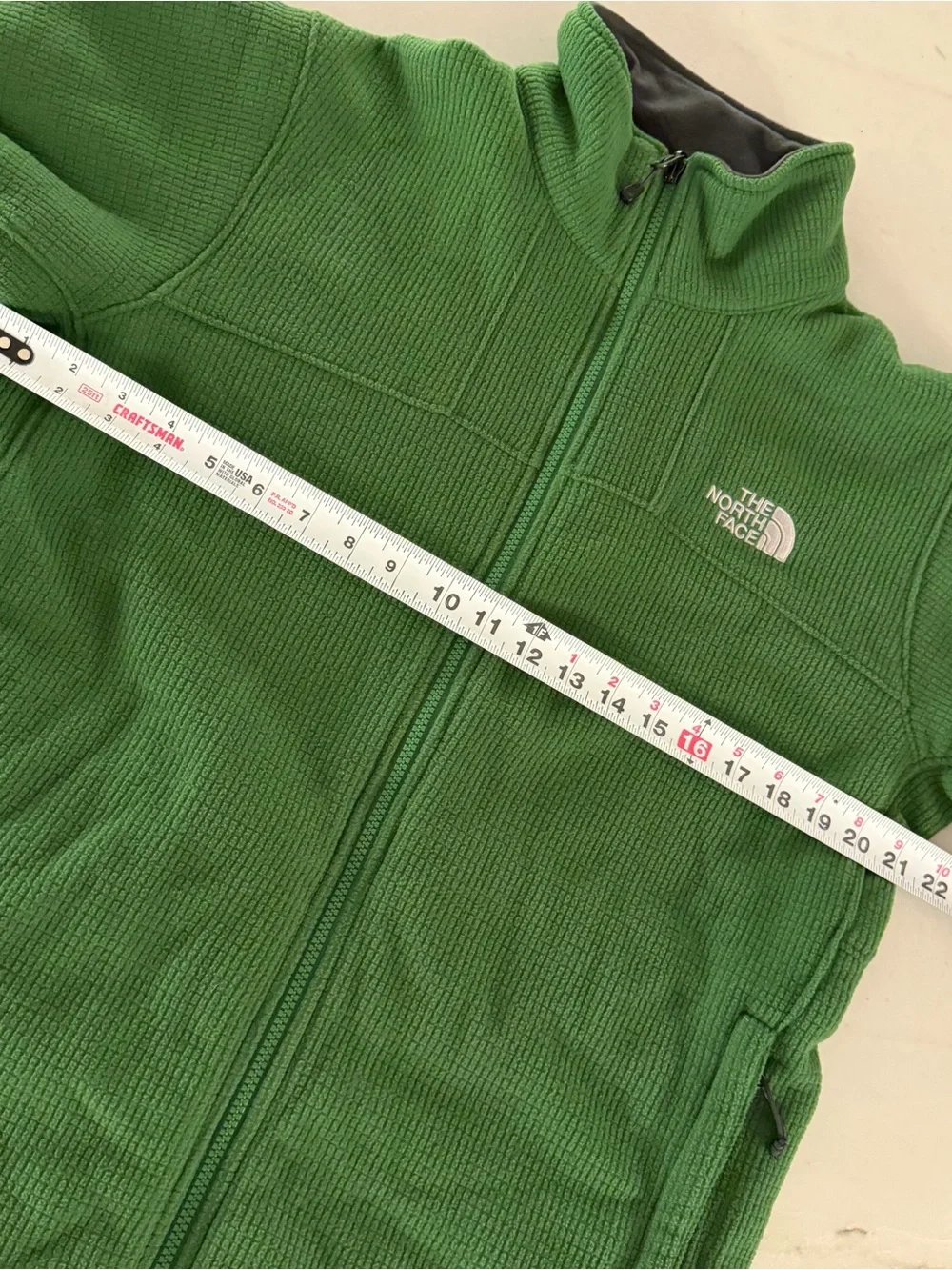 The North Face M Waffle Knit Fleece Lined Jacket Green